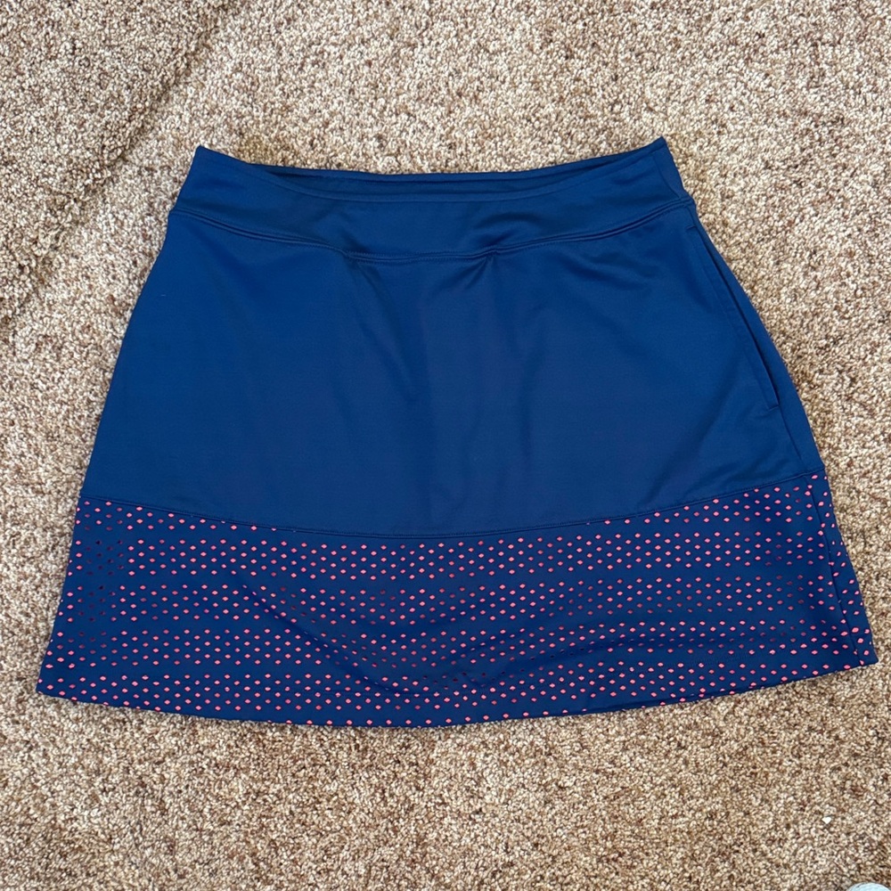 Lady Hagen Navy Blue and Orange Women's Skirt - Small